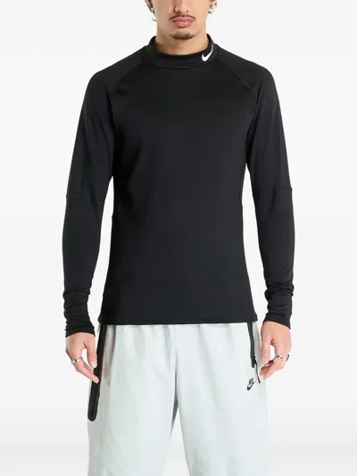 Nike Long-sleeved Turtleneck T-shirt In Black