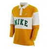 Nike Long Sleeves Logo Polo Shirt 'yellow' In Orange