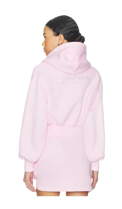 Nike Loose Cropped Full Zip Hoodie In Pink