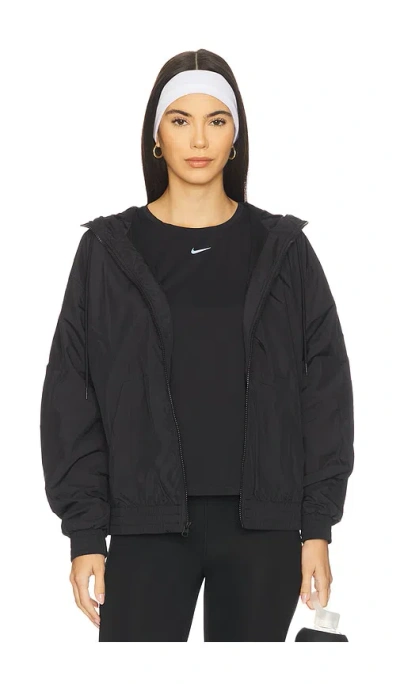 Nike Loose Essential Woven Uv Hooded Jacket In Black