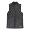 Nike Loose Stand Collar Woven Pattern Zipper Vest Black