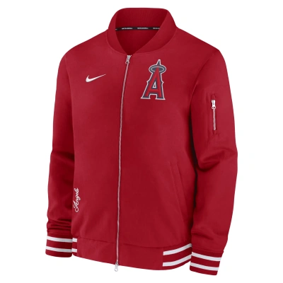 Nike Los Angeles Angels Authentic Collection  Men's Mlb Full-zip Bomber Jacket In Red