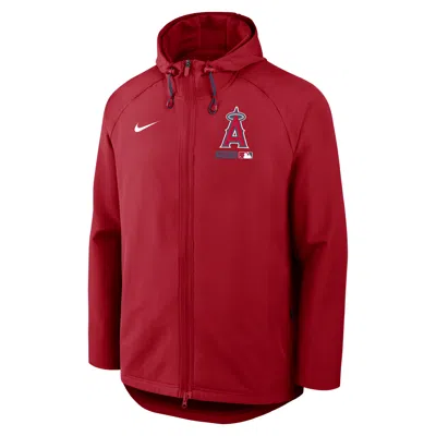 Nike Los Angeles Angels Authentic Collection  Men's Therma-fit Mlb Full-zip Hooded Jacket In Red