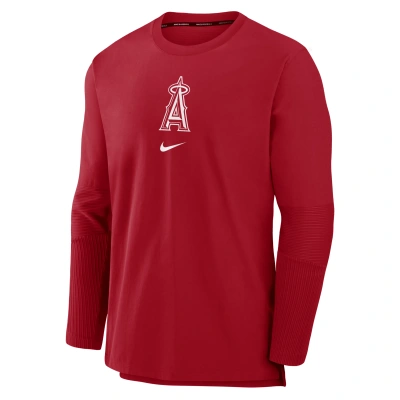 Nike Los Angeles Angels Authentic Collection Player  Men's Dri-fit Mlb Pullover Jacket In Red