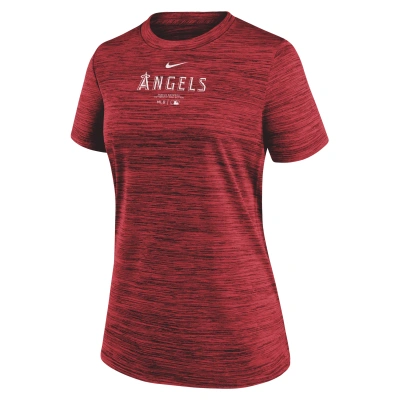 Nike Los Angeles Angels Authentic Collection Practice Velocity  Women's Dri-fit Mlb T-shirt In Red