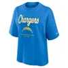 Nike Los Angeles Chargers Essential Script Boxy  Women's Nfl T-shirt In Blue