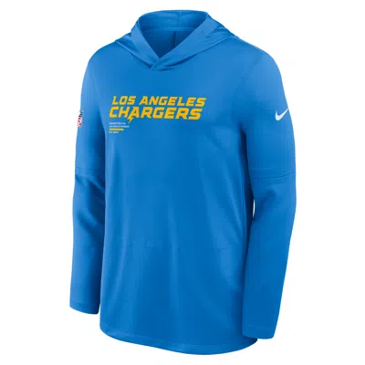 Nike Powder Blue Los Angeles Chargers Sideline Pure Fury Dri-fit Long Sleeve Hoodie T-shirt