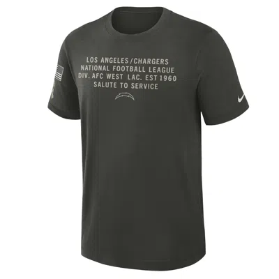 Nike Los Angeles Chargers Salute To Service Slub  Men's Dri-fit Nfl T-shirt In Gray
