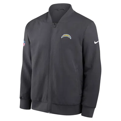 Nike Los Angeles Chargers Sideline  Men's Nfl Full-zip Bomber Jacket In Grey