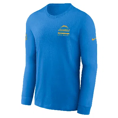 Nike Los Angeles Chargers Sideline Team Issue  Men's Dri-fit Nfl Long-sleeve T-shirt In Blue