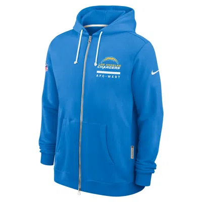 Nike Los Angeles Chargers Utility Player Sideline  Men's Dri-fit Nfl Full-zip Hoodie In Blue