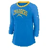 Nike Los Angeles Chargers  Women's Nfl 3/4-sleeve T-shirt In Blue