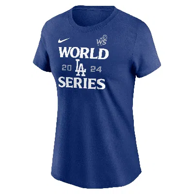 Nike Los Angeles Dodgers 2024 World Series Authentic Collection  Women's Mlb T-shirt In Blue