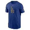 Nike Los Angeles Dodgers 2024 World Series Champions Gold Logo  Men's Mlb T-shirt In Blue