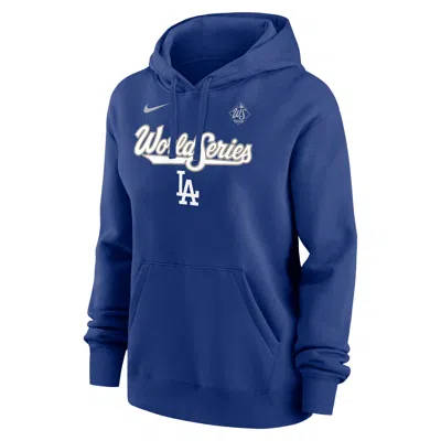 Nike Los Angeles Dodgers 2025 World Series Participant Authentic Collection  Women's Mlb Pullover Hoodie In Blue