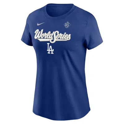 Nike Los Angeles Dodgers 2025 World Series Participant Authentic Collection  Women's Mlb T-shirt In Blue