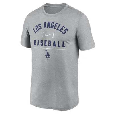 Nike Los Angeles Dodgers Arch Baseball Stack  Men's Dri-fit Mlb T-shirt In Grey