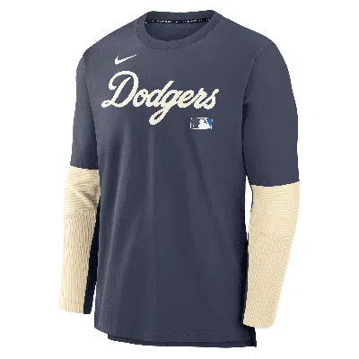 Nike Los Angeles Dodgers Authentic Collection City Connect Player  Men's Dri-fit Mlb Pullover Jacket In Gray