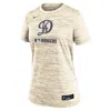 Nike Cream Los Angeles Dodgers Authentic Collection City Connect Velocity Performance T-shirt In Brown