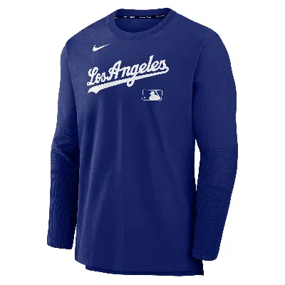 Nike Los Angeles Dodgers Authentic Collection Player  Men's Dri-fit Mlb Pullover Sweatshirt In Blue