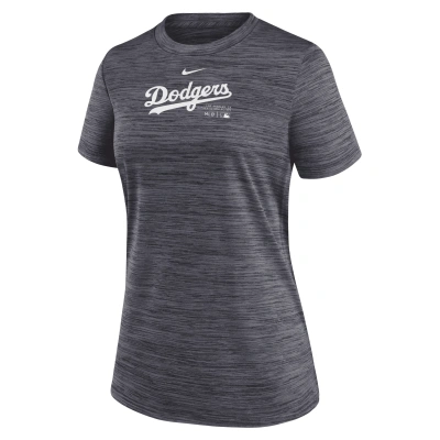 Nike Los Angeles Dodgers Authentic Collection Practice Velocity  Women's Dri-fit Mlb T-shirt In Black