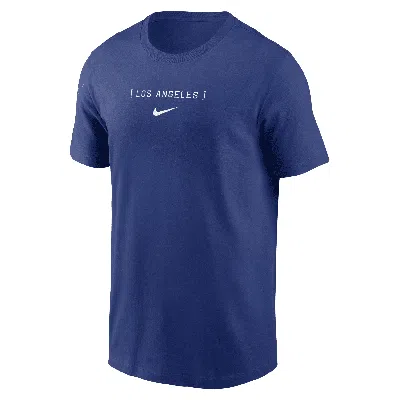 Nike Los Angeles Dodgers Large Logo Back Stack  Men's Mlb T-shirt In Blue