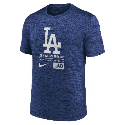Nike Los Angeles Dodgers Large Logo Velocity  Men's Mlb T-shirt In Blue