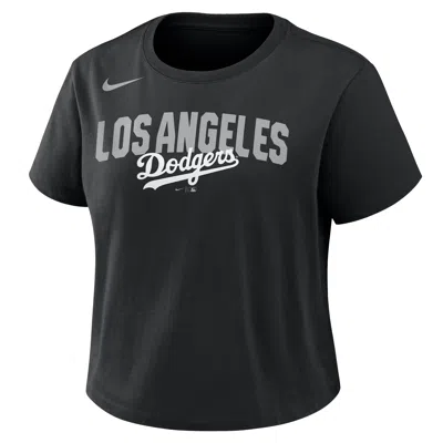Nike Los Angeles Dodgers Mod  Women's Mlb Cropped T-shirt In Black