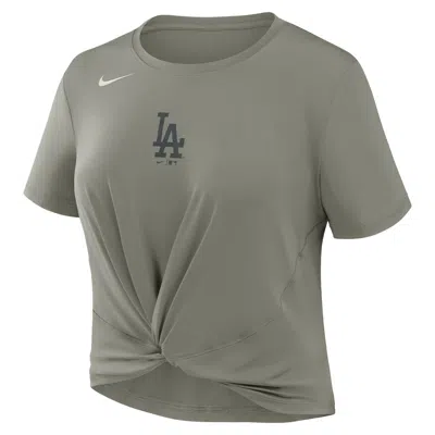 Nike Los Angeles Dodgers One Twist  Women's Dri-fit Mlb T-shirt In Gray