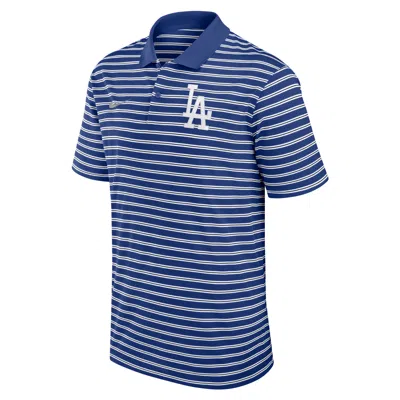 Nike Los Angeles Dodgers Striped Victory  Men's Dri-fit Mlb Polo In Blue