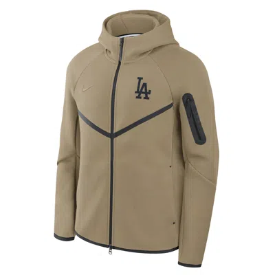 Nike Los Angeles Dodgers Tech Fleece Windrunner  Men's Mlb Full-zip Hooded Jacket In Brown
