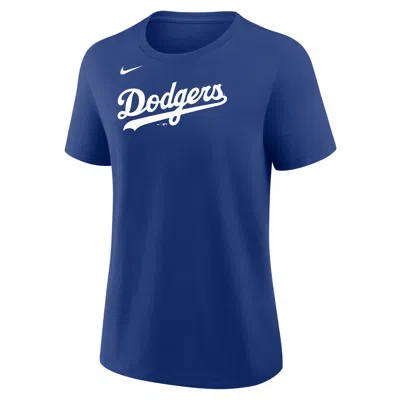 Nike Los Angeles Dodgers Wordmark  Women's Mlb T-shirt In Blue