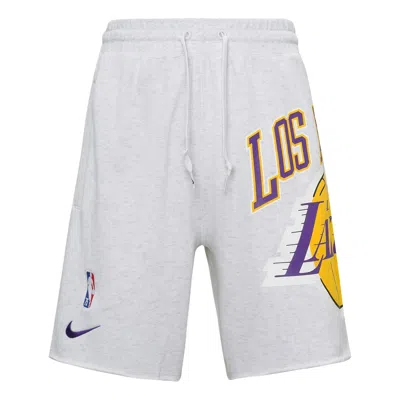 Nike Los Angeles Lakers Basketball Athleisure Casual Sports Breathable Shorts Light Grey In White