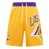Nike Los Angeles Lakers Basketball Athleisure Casual Sports Breathable Shorts Yellow