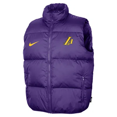 Nike Los Angeles Lakers City Edition  Men's Nba Puffer Vest In Purple