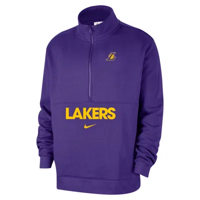 Nike Los Angeles Lakers Club Courtside  Men's Nba 1/2-zip Top In Purple