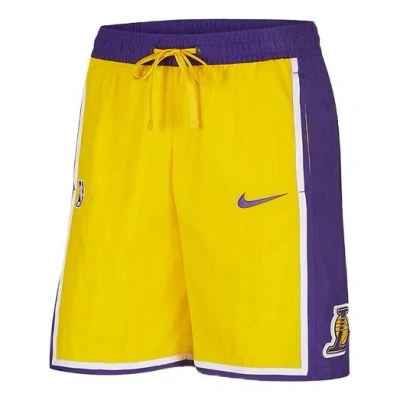 Nike Los Angeles Lakers Courtside Heritage Nba Lacing Sports Shorts Amarillo Yellow