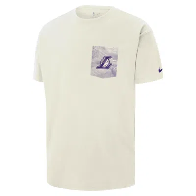Nike Los Angeles Lakers Courtside  Men's Nba Max90 T-shirt In White