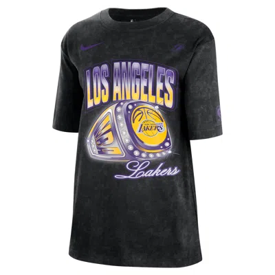 Nike Los Angeles Lakers Courtside  Women's Nba T-shirt In Black