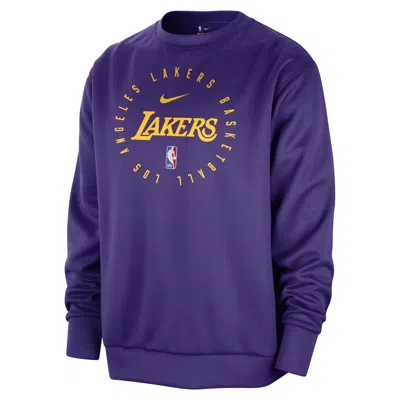 Nike Los Angeles Lakers Spotlight  Men's Dri-fit Nba Crew-neck Sweatshirt In Purple
