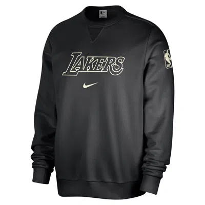 Nike Los Angeles Lakers Standard Issue  Men's Dri-fit Nba Crew-neck Sweatshirt In Black