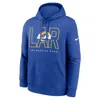 Nike Los Angeles Rams Busted Play Club  Men's Nfl Pullover Hoodie In Blue