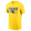 Nike Men's Gold Los Angeles Rams Primetime Helmet Essential T-shirt In Yellow