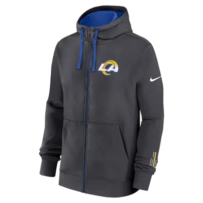 Nike Los Angeles Rams Playbook Page Club  Men's Nfl Full-zip Hoodie In Black