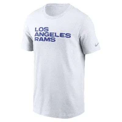 Nike Los Angeles Rams Primetime Wordmark Essential  Men's Nfl T-shirt In White