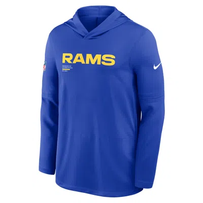 NIKE LOS ANGELES RAMS PURE FURY SIDELINE  MEN'S DRI-FIT NFL LONG-SLEEVE HOODED TOP,1015885511