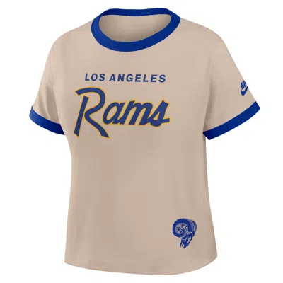 Nike Los Angeles Rams Rewind Ringer Mod  Women's Nfl Cropped T-shirt In Brown