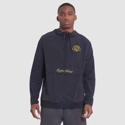 Nike Los Angeles Rams Rivalries Collection Sideline Anorak  Men's Nfl 1/2-zip Hooded Jacket In Blue
