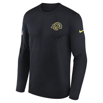 Nike Los Angeles Rams Rivalries Collection Sideline Legend  Logo  Men's Dri-fit Nfl Long-sleeve T-shirt In Blue