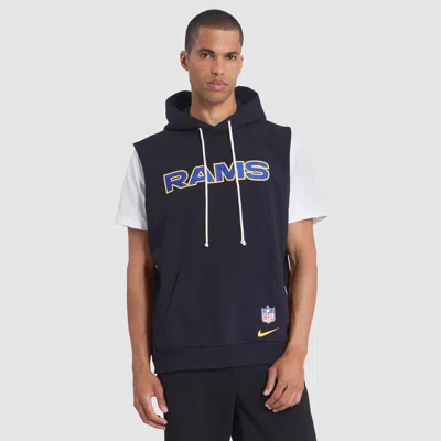 Nike Los Angeles Rams Rivalries Collection Sideline  Men's Dri-fit Nfl Sleeveless Pullover Hoodie In Blue